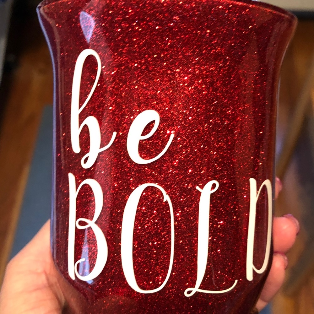 Red glittery tumbler